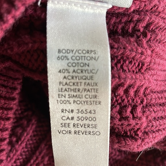 Calvin Klein Knit Merlot Sweater SzLG - Picture 9 of 9
